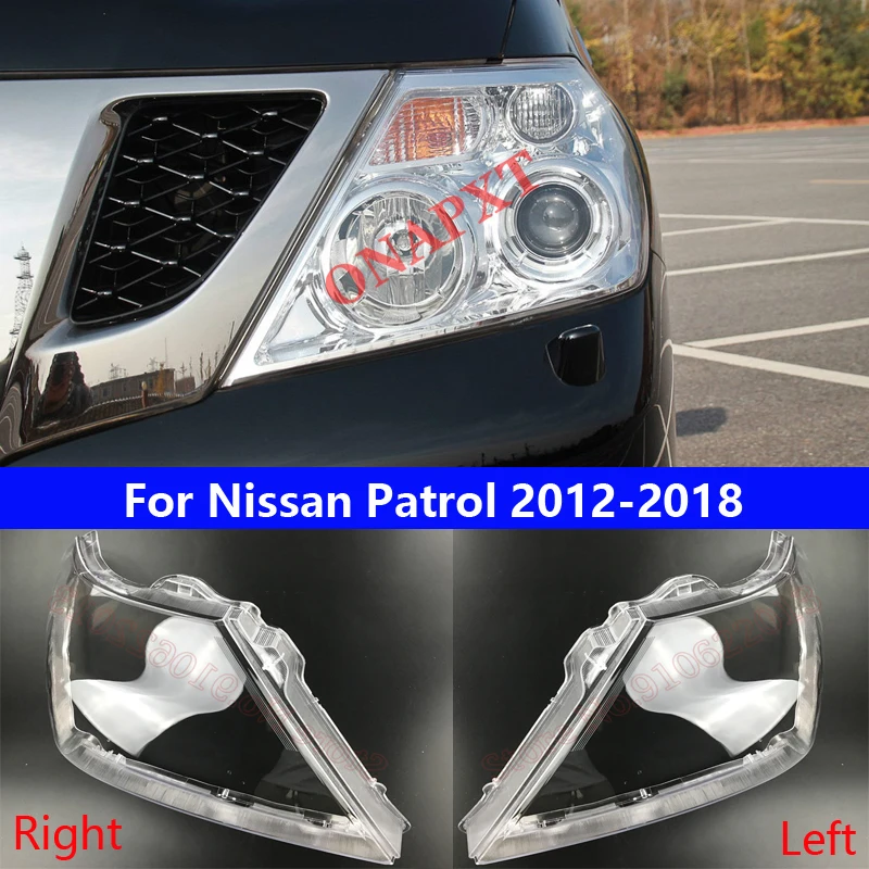 

Car Front Headlight Cover For Nissan Patrol 2012-2018 Light Caps Transparent Lampshade Glass Lens Shell