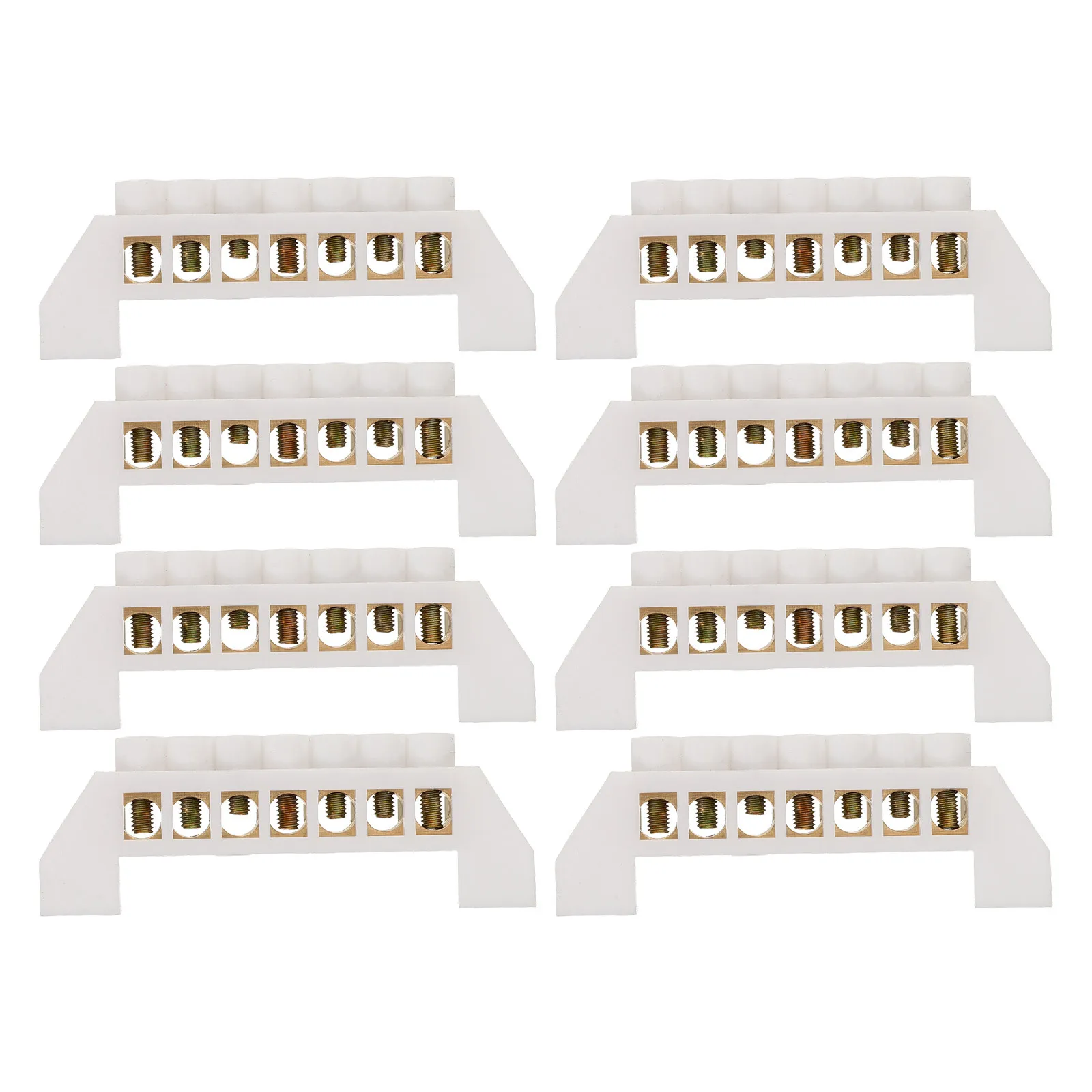 

8Pcs Copper Terminal Hole Screw Type Bus Bar Connector for Electrical Distribution Grounding Strip Bus Bar Block for Car