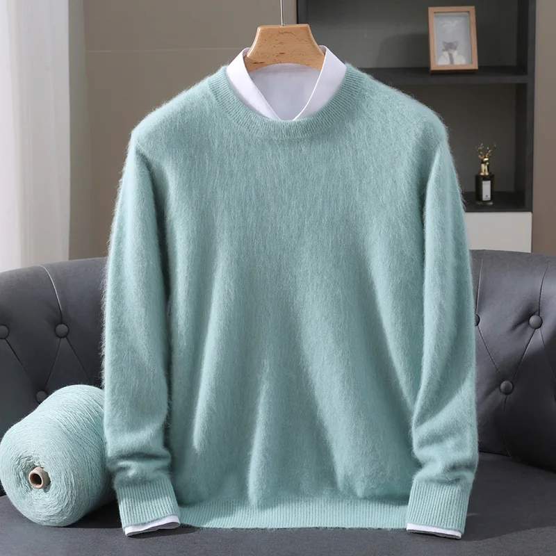 Maglione da uomo in puro cashmere visone 100% pullover con o-collo lavorato a maglia maglione di visone di grandi dimensioni inverno nuove magliette a maniche lunghe maglioni di fascia alta