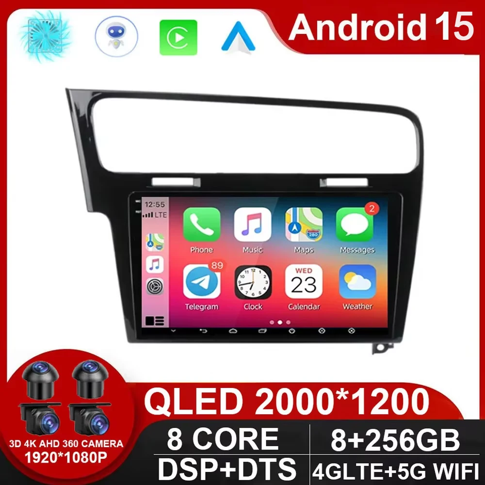 

Автомобильное радио Android 15 для Volkswagen VW Golf 7 MK7 GTI 2011-2021 GPS Мультимедиа Беспроводной Carplay DSP RDS 2Din Все в одном