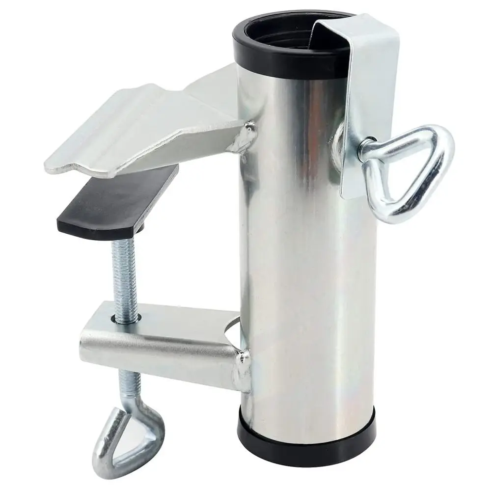 

Регулируемый держатель для зонта для патио, сверхпрочное крепление для зонта, зажим для зонта, нержавеющий, легко устанавливаемый, зажим для зонта от солнца, для рыбалки