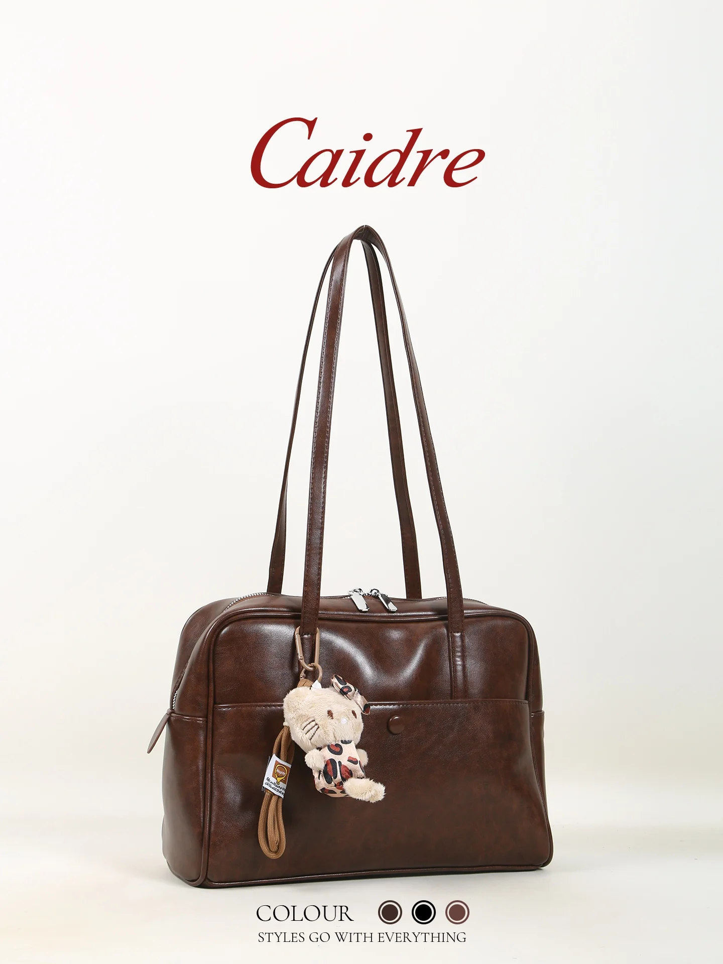 

Женская сумка-тоут Caidre Commuter: вместительная повседневная сумка через плечо из мягкой искусственной кожи, однотонная, в корейском стиле