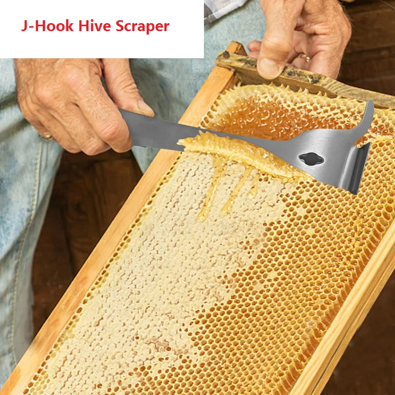 

Hive Scraper J-Hook Hive Tool Bee Hive Box Scraper Honey Scraping Knife Honey Scraper Beekeeping Equipment Frame Cleaning Tool