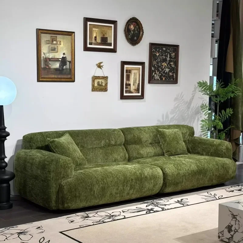 French vintage valley sofa Chenille in-line vintage fabric sofa