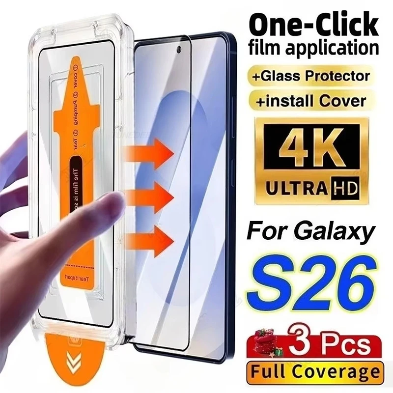 

For Samsung S26 Ultra Screen Protectors Galaxy S26 Edge Oleophobic Coating Dust-Free Install Tempered Glass For Samsung S26