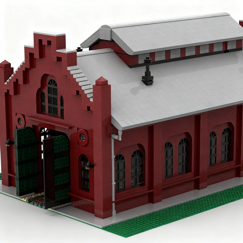 12966pcs MOC City Trains Entrepôt Pour Locomotives - Engine House - Maschinenhaus - Model Building Blocks Christmas Gift Toy