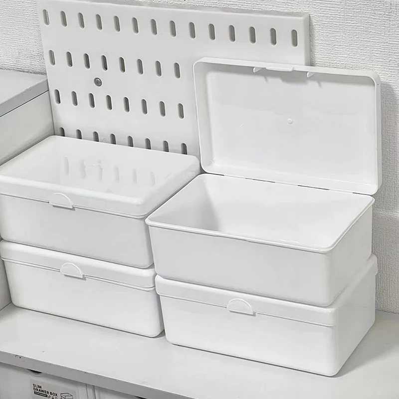 Transparent Flip Cotton Swab Storage Box Makeup Organizer Multifunctional Photocard Idol Cards Storage Containers Dustproof Box