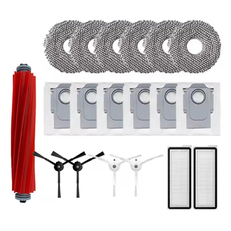 ASWUT-For Roborock Q Revo Maxv/Q Revo S/Q Revo Pro Vacuum Cleaner Replacement Parts Main Side Brush Dust Bag Hepa Filter Mop Clo
