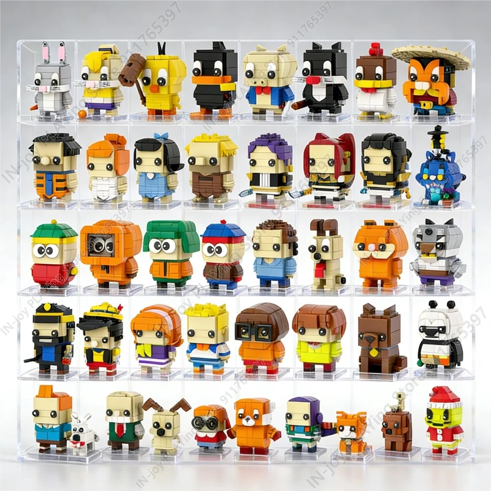 Figuras de Animación de la Serie de Dibujos Animados MOOXI, Colección Brickheaded, Bloques de Construcción para Exhibición, Sets para Adultos, Ladrillos de Juguete, Regalos de Cumpleaños para Niños