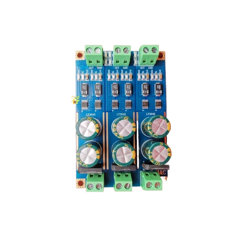3-channel independent dual parallel LT3045 low-noise linear stabilized power supply for polishDAC front-end precision instrument