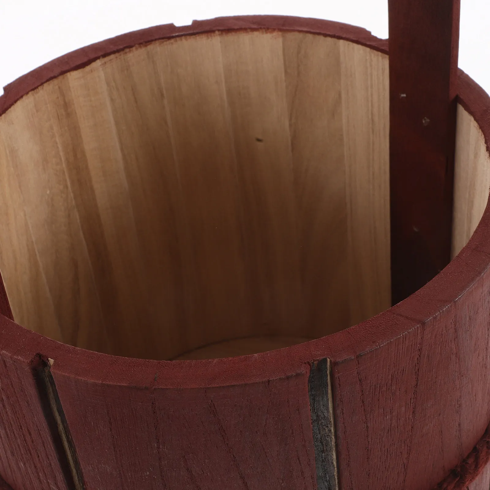 Rustic Wooden Bucket Kids Dance Prop Lightweight Sturdy Stage Performance Garden Flower Pot Patio Decor