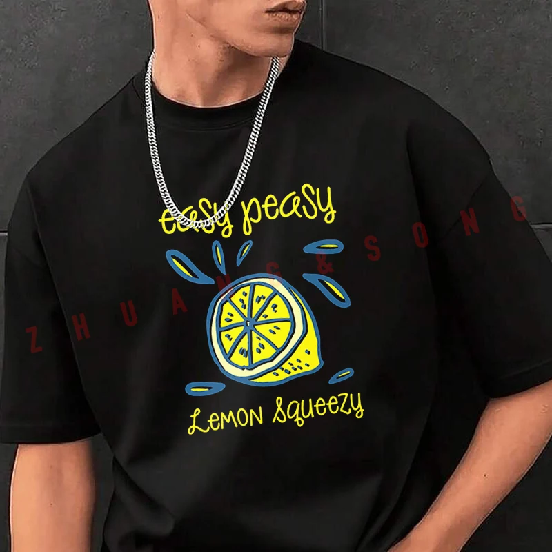 

Мужская футболка с графическим принтом Easy Peasy Lemon Squeezy, модная повседневная футболка в уличном стиле для путешествий и занятий спортом