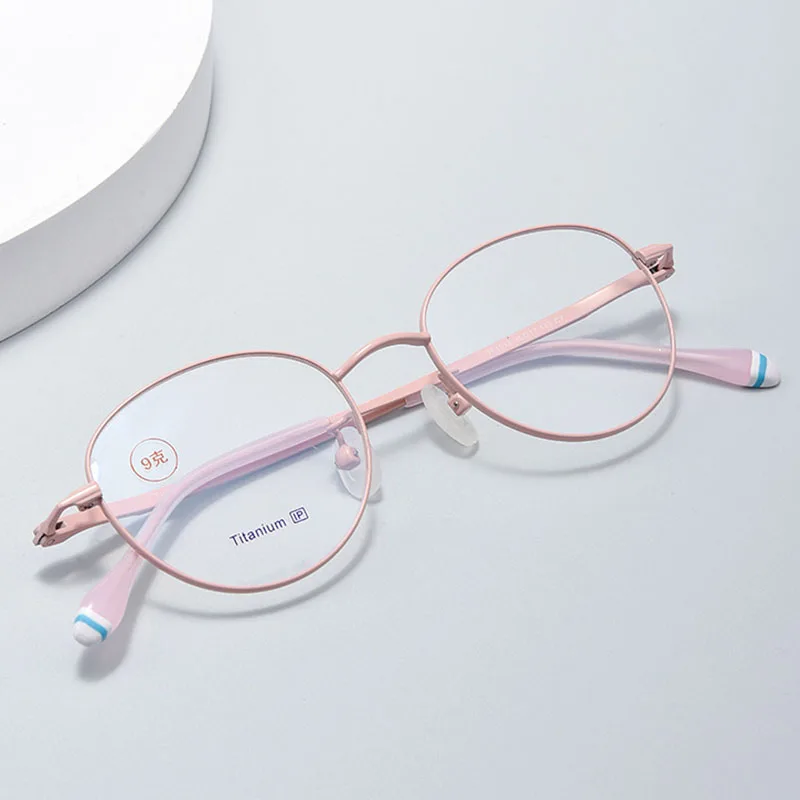 Round Titanium Glasses Frames IP Plating Universal Fit for Men and Women