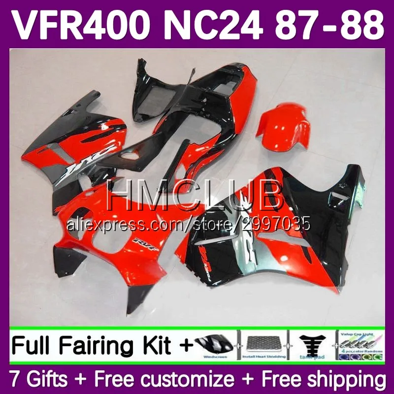 Fairings For HONDA VFR400 R V4 NC24 VFR400RR VFR400R 1987 1988 41No.127 RVF400R RVF VFR 400 R RR 400R CC 87 88 Body red stock