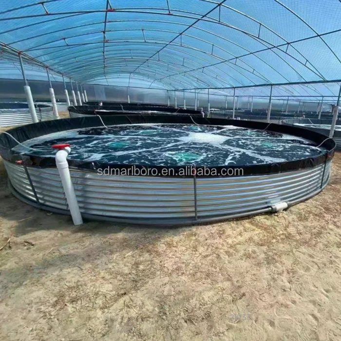 AIROW SDM 73000 L Diameter 10 m X Height 1.45 m Galvanized Bio-float Tanks Large Round Fish Tanks Farm Aquaculture