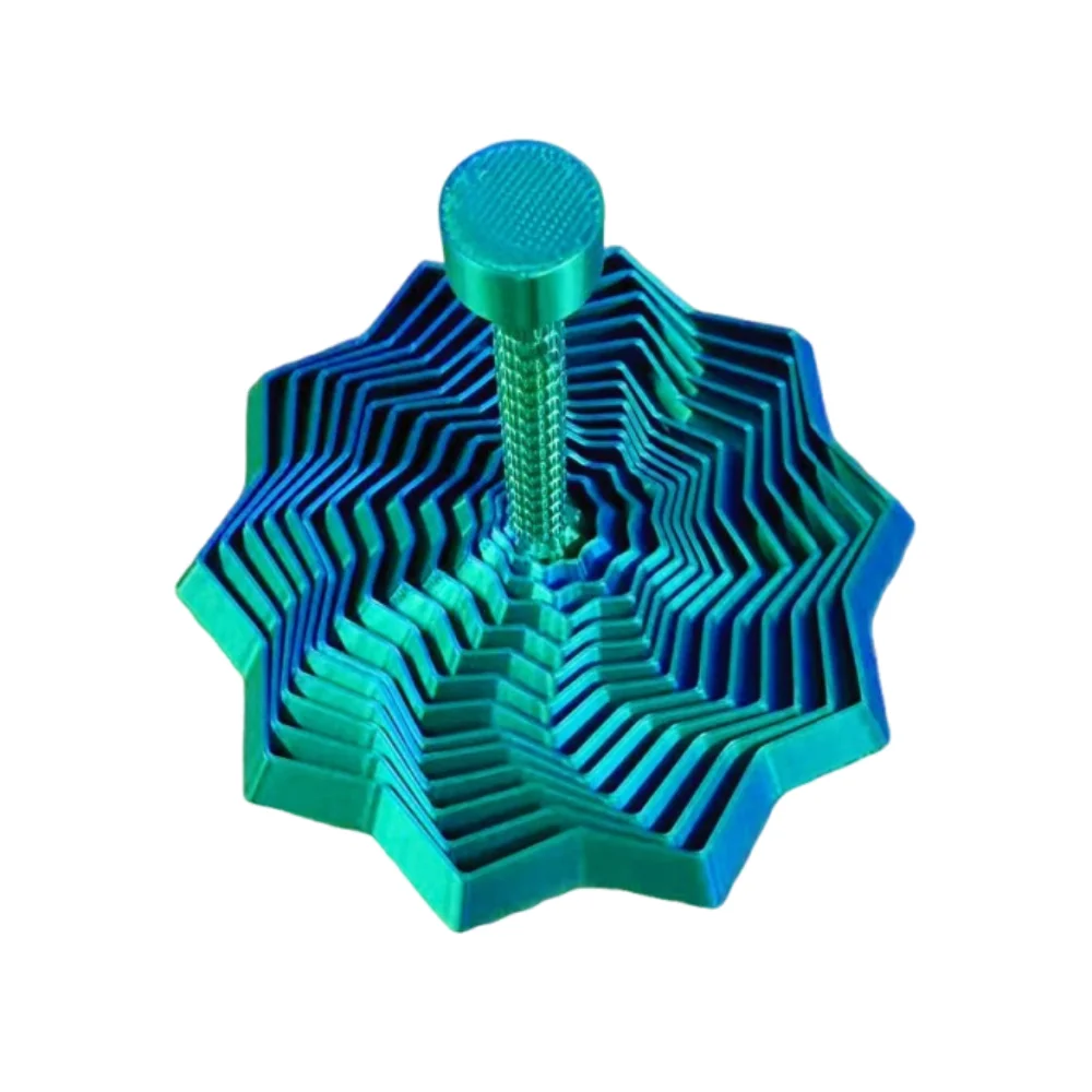 3D Printing Fractal Fidget Star Model Geometric Design Expanded Visual Illusion Hexagon with Handles Relaxation AntiAnxiety