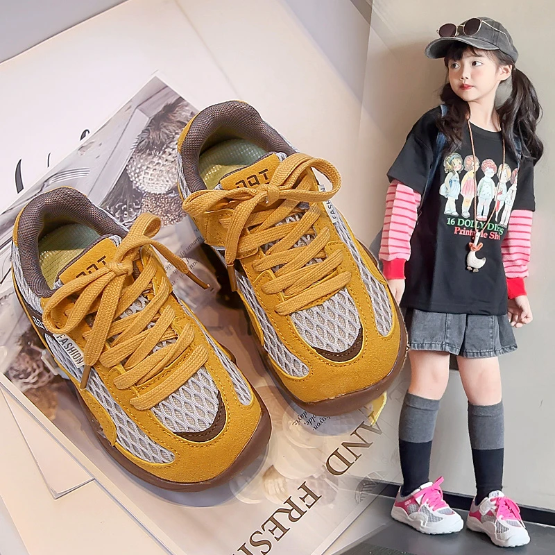 2025 الخريف الفتيات لينة ومريحة حذاء كاجوال جديد أطفال أحذية رياضية لينة سوليد المضادة للانزلاق الأولاد شبكة أحذية بسيطة متعددة الاستخدامات #6