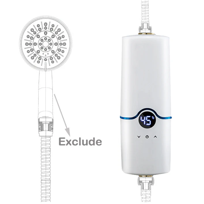 Electric Tankless Water Heater, on Demand Instant Endless Water Heater with LED Temperature Display Space Saving