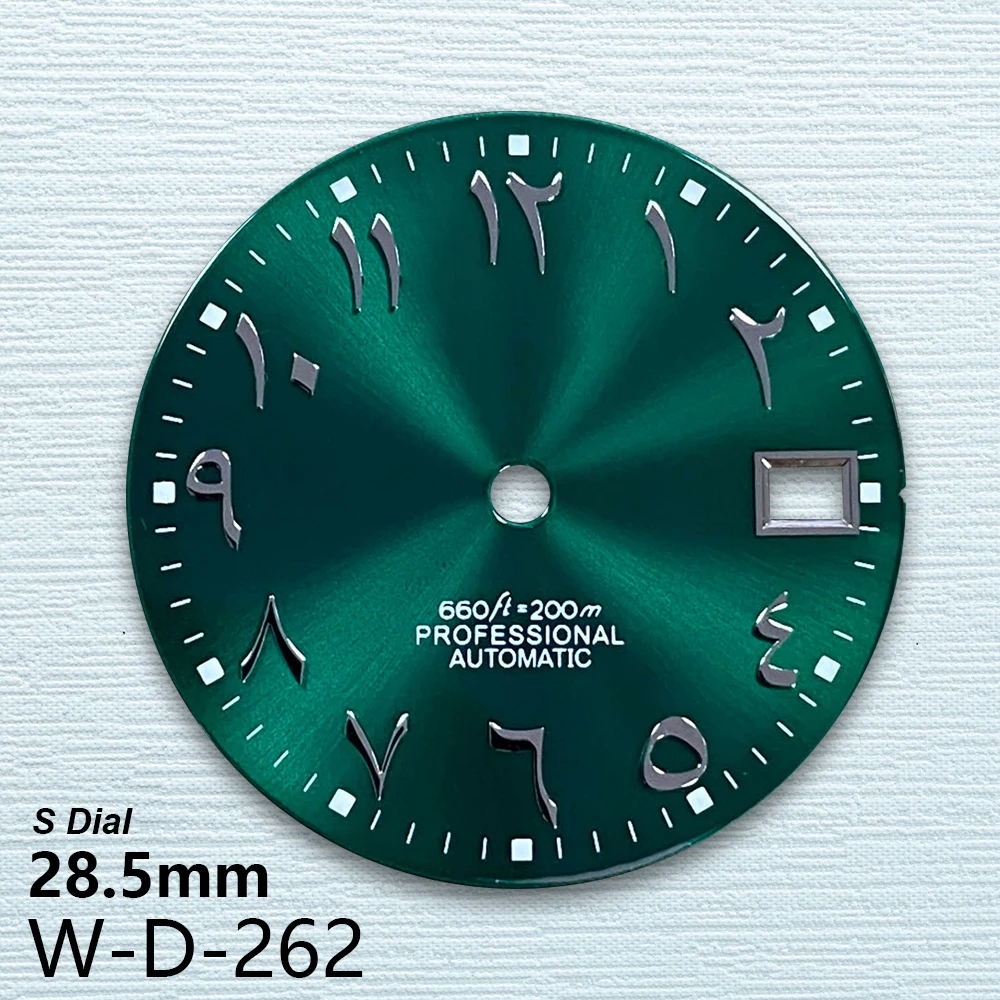 Esfera árabe con logotipo S de 28,5mm, accesorio de reloj compatible con NH35/NH36/4R/7S, movimiento automático japonés, 3/3.8/4