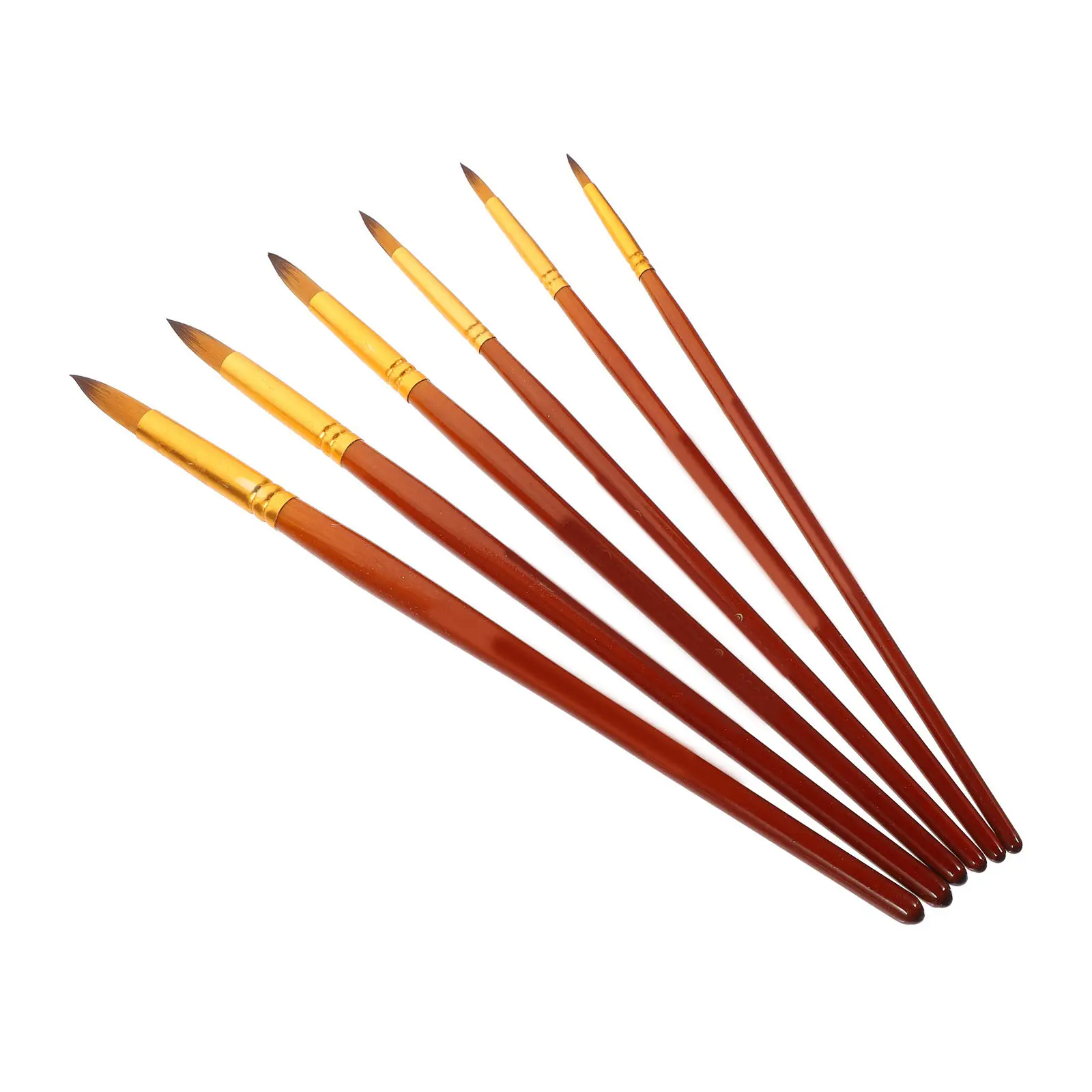 

Набор из 6 художественных кистей: компактный набор для акварели с мягкими нейлоновыми наконечниками, легкое управление, для начинающих, для акрила и гуаши