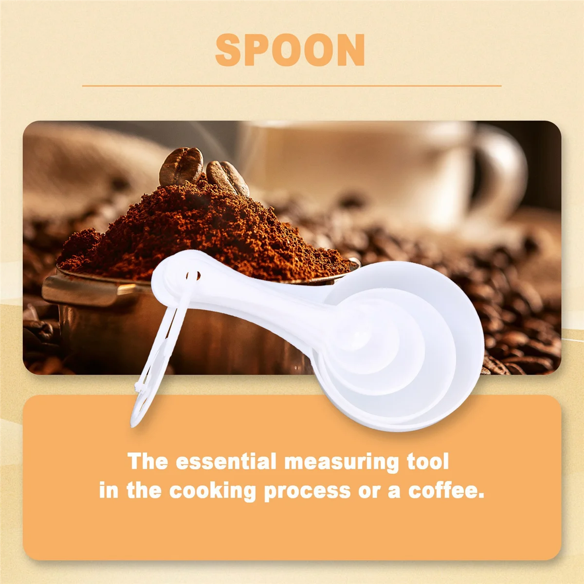 RIRI Lot 5 قطع 100 مل / 50 مل / 15 مل / 5 مل / 1 مل موزعات ملاعق قياس بلاستيكية.