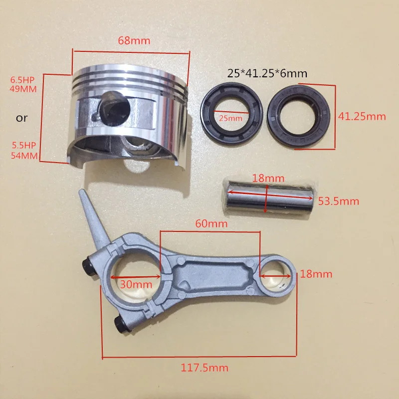 168 Piston Rings Oil Seal connecting rod Replacemet Kit For Honda GX160 GX200 168F 2kw 2.5KW Gasoline Engine Replacement Parts