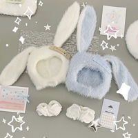 Cartoon Rabbit Ears Doll Hat Pant Outfit Lovely Animal Ears Cap 10cm Cotton Doll Clothes Doll Accessories Toys Gift