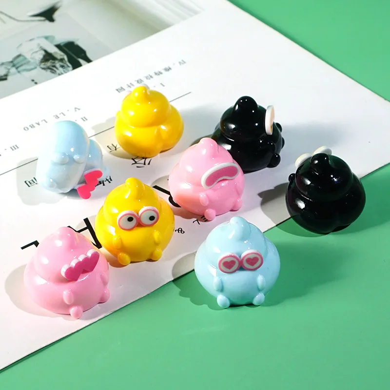 Best Cute expression glasses poop three-dimensional figure resin decoration diy handmade cream glue table decoration