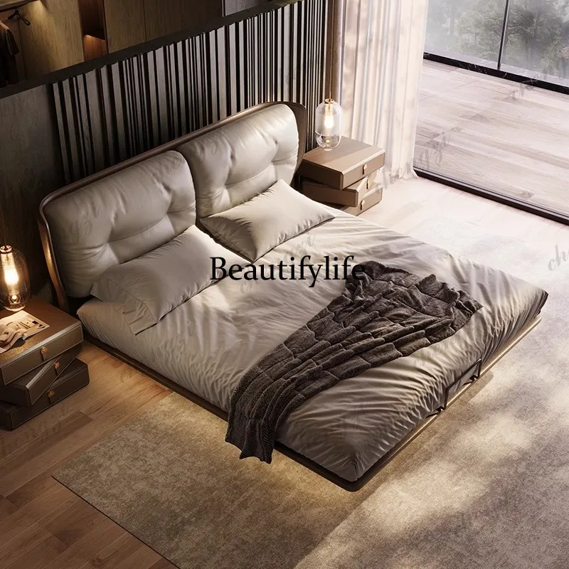 

Heavy Designs Double Bed Decoration Couples Items Style Metal Modern Double Bed Luxury Floating Cama De Casal Furniture For Home