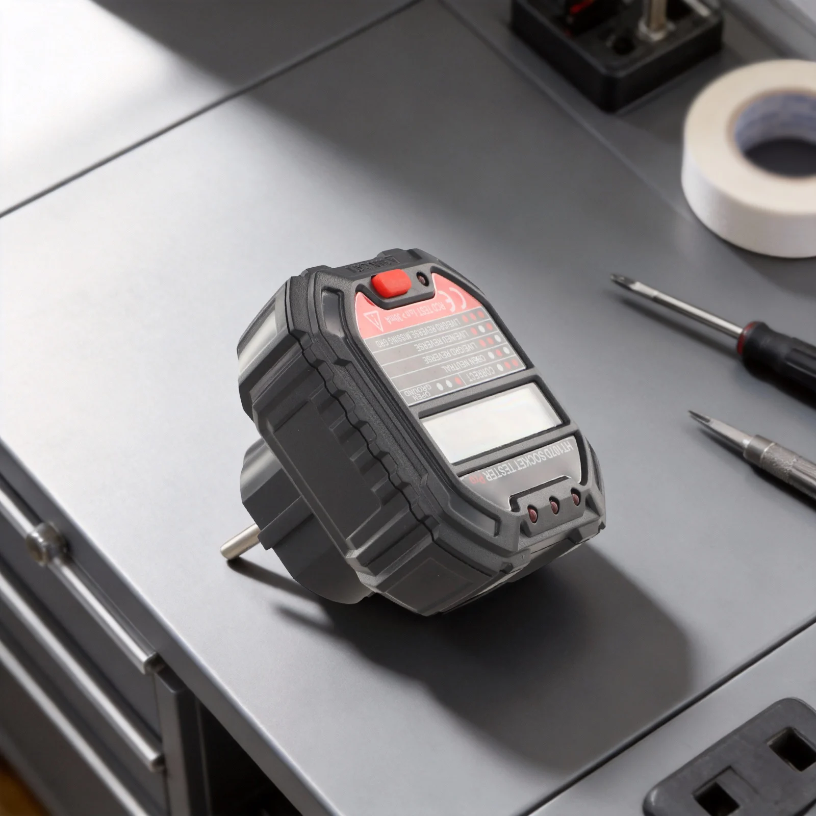 Socket Tester with RCD Test and Indicator Lights Providing Reliable and Efficient Assessment of Electrical Outlets