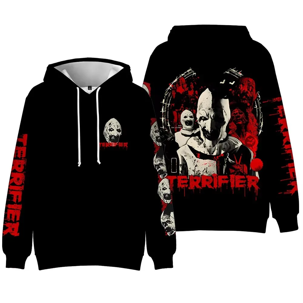 Terrifier 3 Horror Movie Merch Hoodie Ghostface Halloween Scary Autumn For MenWomen Long Sleeve PulloverMerch Ghostface hoodie