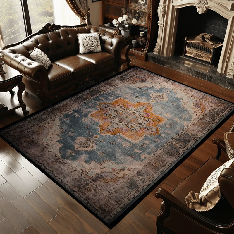 Retro Persian Carpets for Living Room Decoration Home Rugs for Bedroom Classic Persia Floor Mats Soft Non-slip Entrance Door Mat