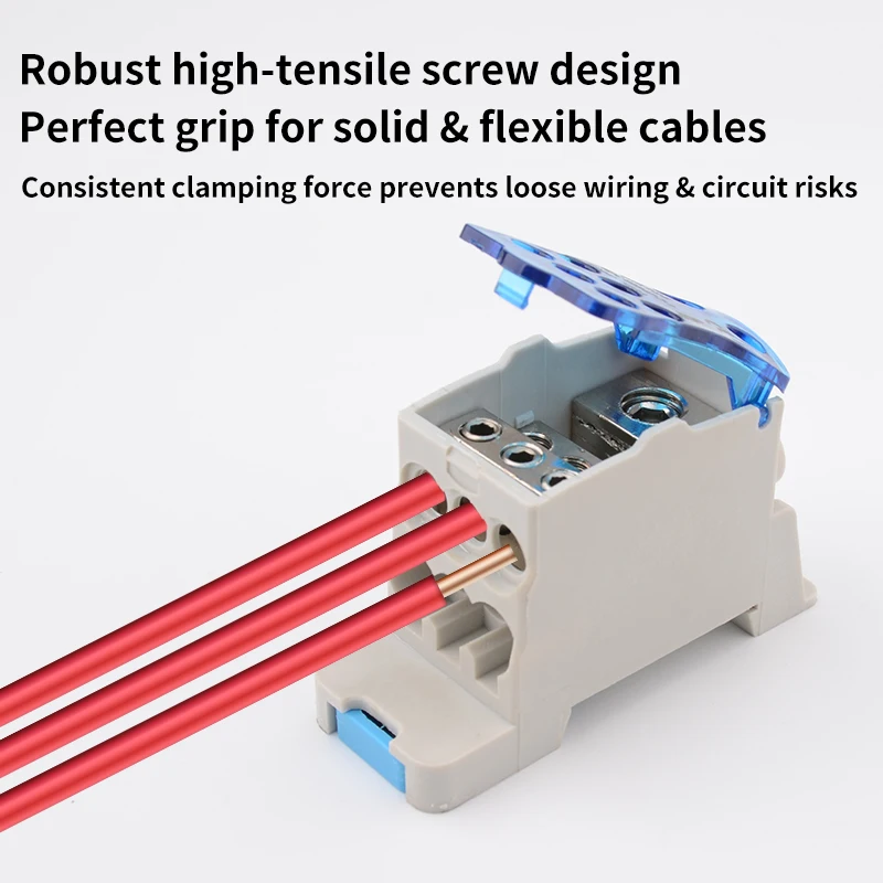 JINH UKK125A Electric Single-stage High Current Household Rail Junction Box Multiple Branch Connectors for Home Wiring