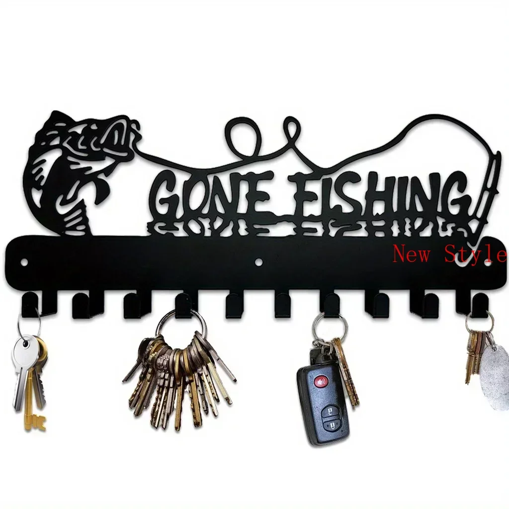 

Cute Fish Key Storage Rack Coat Hooks Stable Key Metal Holder Space Saving Storage Organizer Key Holder Wall Home Decoration