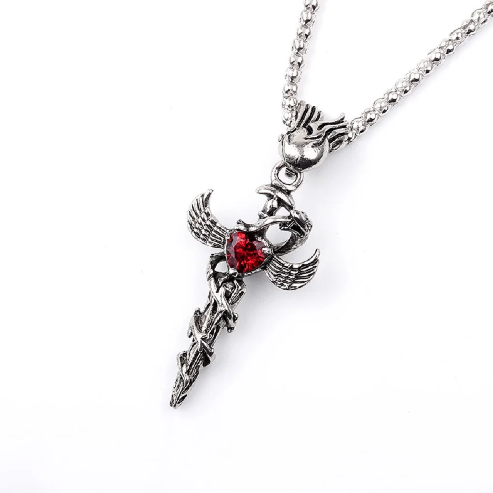 Snake Wing Cross sword Alloy Jewelry Pendant Necklace for Man Chain Gothic Fancy Man With Gift