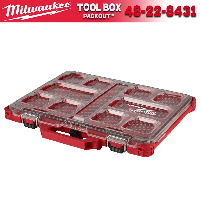 Milwaukee PACKOUT™ Low-Profile Organizer Power Tool Accessories MILWAUKEE Drill Bits Storage Box 48-22-8431