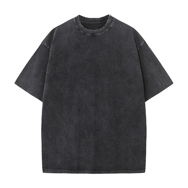 

Quality Oversized Acid Washed Y2K T Shirt Men Vintage T-shirts Streetwear Mineral Wash Tee Shirts Boy Loose Luxury Brand Tops