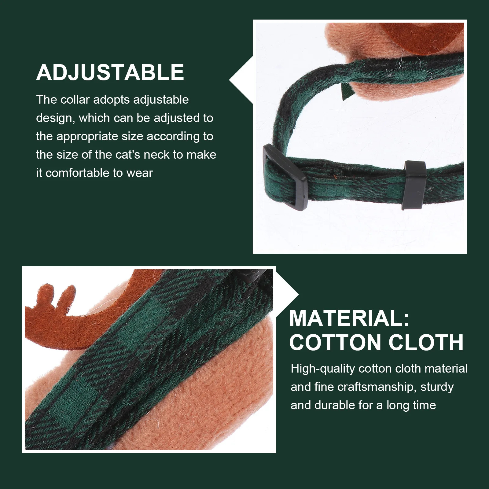 고양이와 강아지용 만화 리본 목걸이 2개 세트 이미지