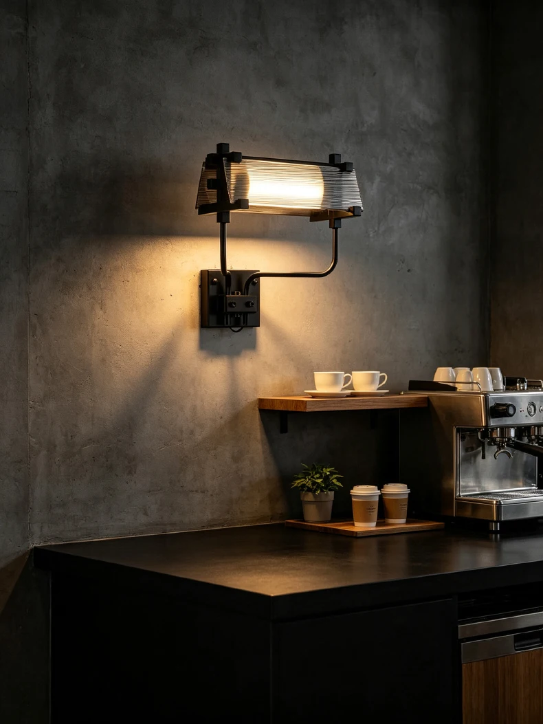 Nordic Industrial Glass Metal Background Wall Lamp Adjust