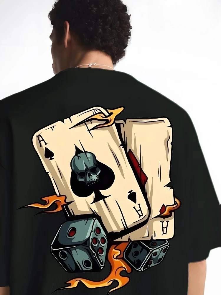 تي شيرتات بأكمام قصيرة مطبوع عليها رسوم كارتونية من ماركة American Streetwear للرجال والنساء بأكمام قصيرة، من القطن الخالص