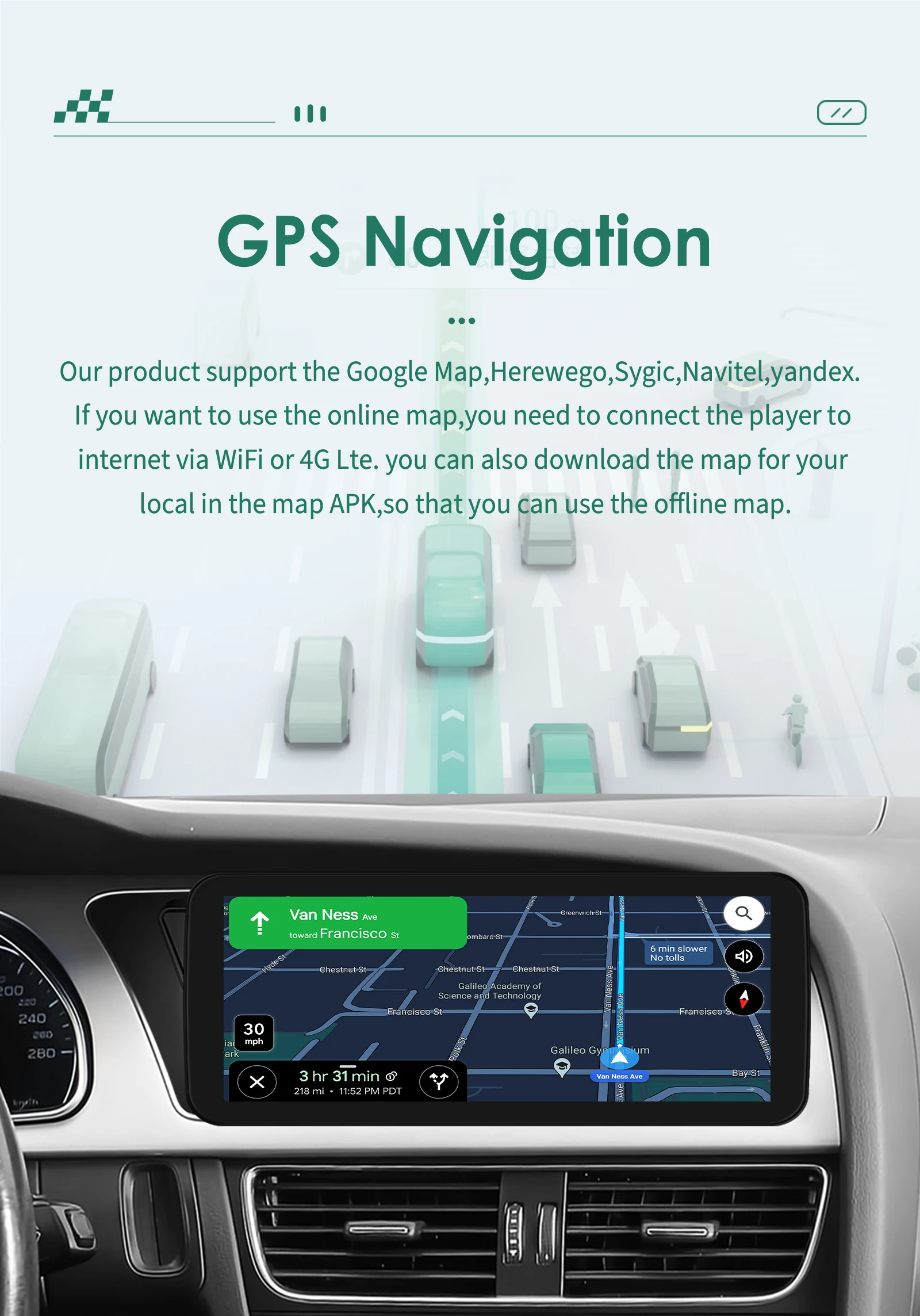 Android 13 Autoradio Carplay For Audi A4 A5 B8 S4 S5 2009-2016 Auto Multimedia 4G Carplay GPS navi car intelligent system Stereo