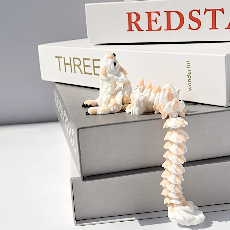 ثلاثية الأبعاد الطباعة القط التنين ألعاب مفصلية كاملة محاكاة التنين الصيني المشترك المنقولة نموذج لعبة الديكور سطح المكتب المنزلي