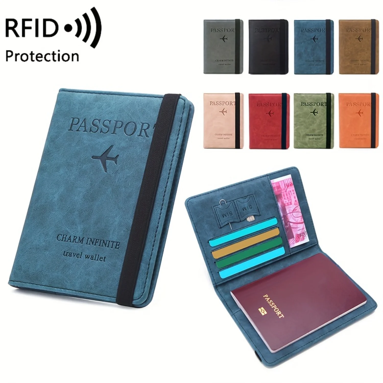 Borsa per passaporto multitarjeta antifurto RFID: portadocumenti da viaggio elegante e sicuro