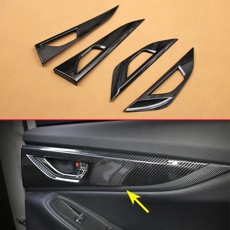 

For 2018-2023 Subaru XV Impreza Crosstrek Carbon Fiber Interior Door Handle Cover Surrounds Stylish Accessories