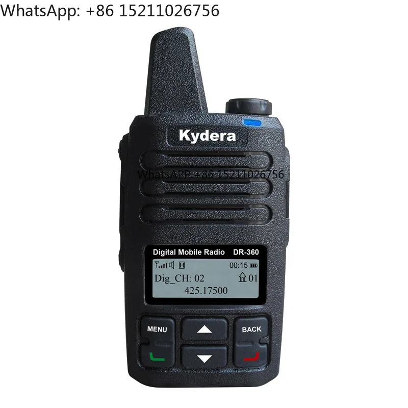 

Kydera Smart DR-360, 2 Вт, 4000 каналов, 200 часов записи, передатчик DMR, удобная мини-радио рации