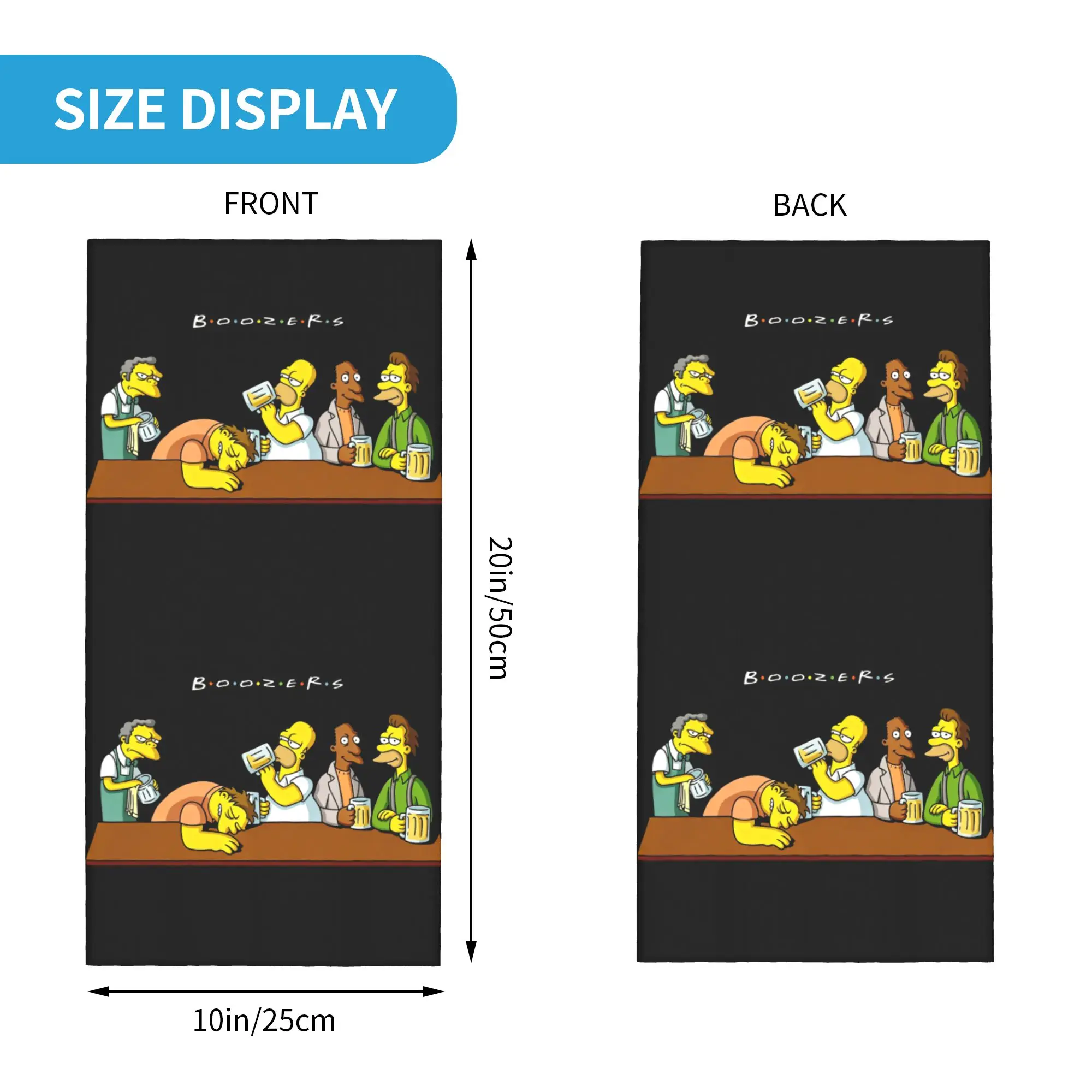 Custom S-Sim-psons Bandana Winter Neck Warmer Men Windproof Wrap Face Scarf for Ski Situation Cartoon Comedy Gaiter Headband
