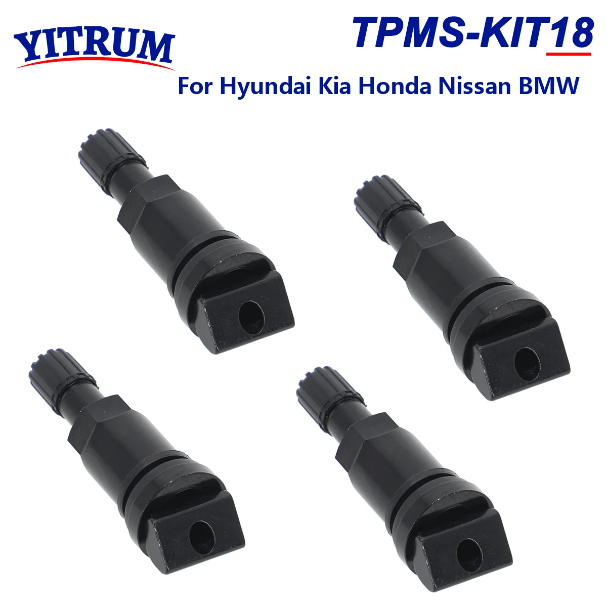 Capteur de pression des pneus TPMS, Kit de réparation de remplacement de tige de Valve en aluminium noir pour Hyundai Kia Honda Nissan BMW 6855539   52933-3N100