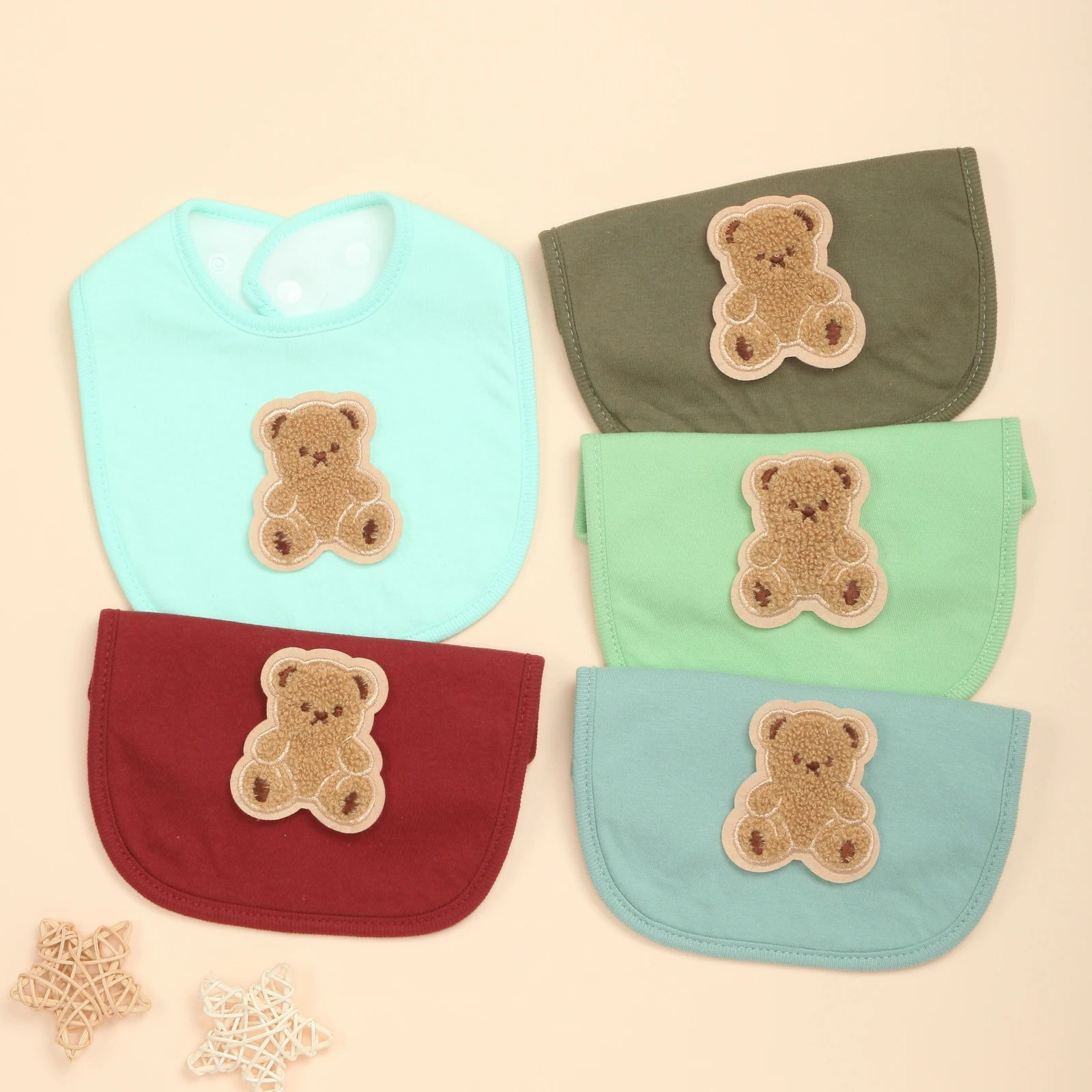 

Комплект из 5 мягких детских нагрудников для мальчиков и девочек, впитывающий нагрудник для младенцев, прорезывания зубов, слюнотечения и кормления, приятный для кожи, плотный