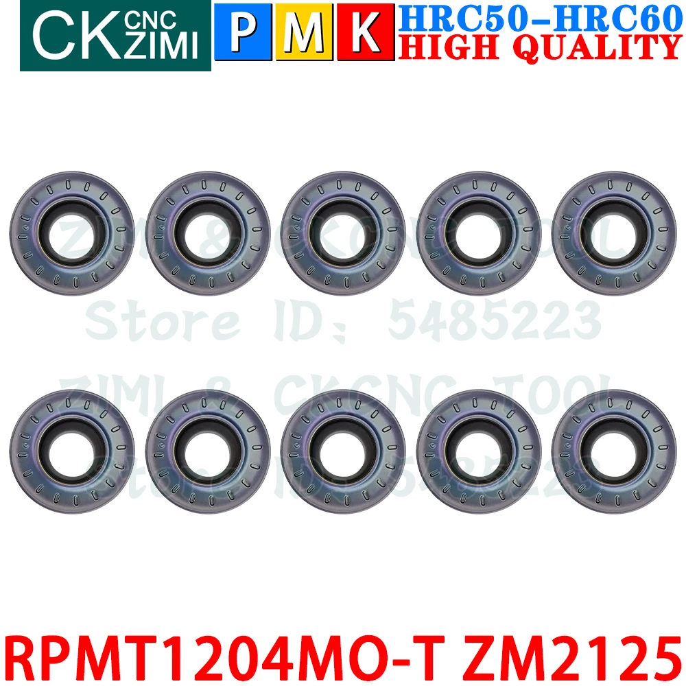RPMT1204MO-T ZM2125 RPMT 1204MO T ZM2125 R6 초경 인서트 원형 밀링 인서트 페이스 밀링 인덱서 블 공구 RPMT1204 EMRW 6R CNC 금속 선반 공구