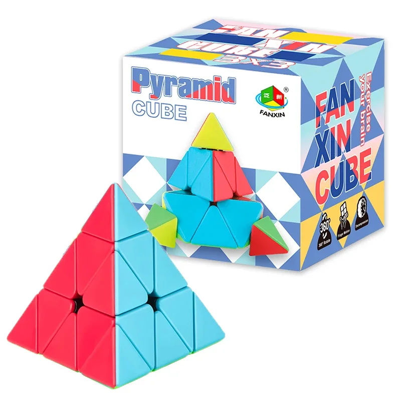 Solid Color Pyramid Magic Cube 3x3 Triangle Magic Cube Professional Speed Magic Cube Educational Toys for Children Gifts